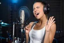 Singing recording in studio